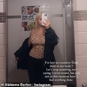 The media personality uploaded a short video in which she films herself in the reflection of a bathroom mirror.