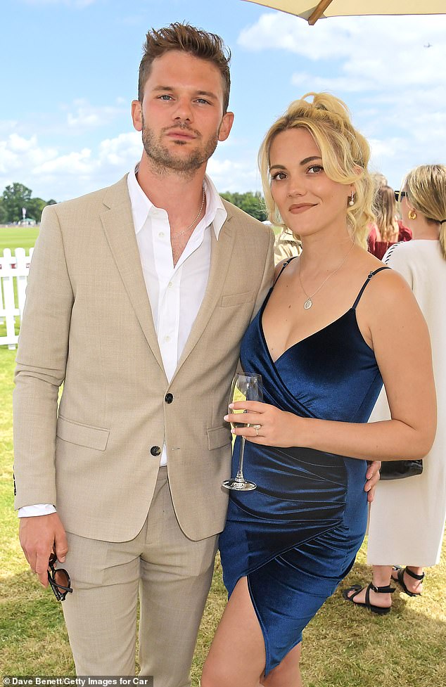 Jeremy Irvine and Jodie Spencer attend the Cartier Queen's Cup Polo on June 12, 2022