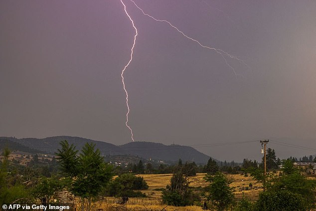 A lightning strike in June sparked some of the fires near the Klamath National Forest.