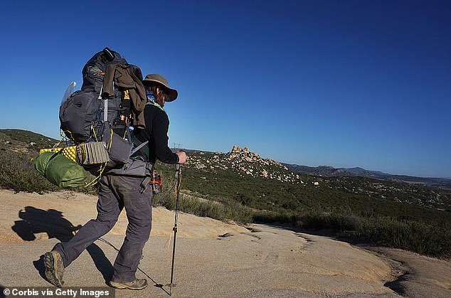 Backpacker Stan Nassano heads to the Pacific Crest Trail at the southern terminus (file)