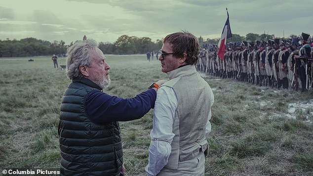 Filmmaker Ridley Scott, pictured left on the set of Napoleon, will document the opening of Enhanced Games.