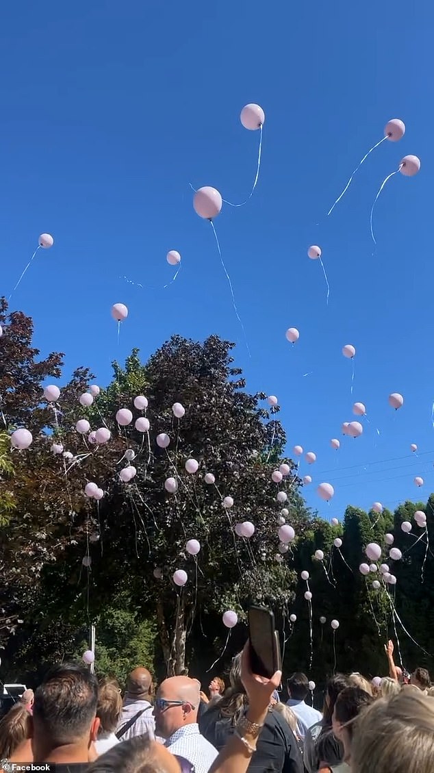 Seidel's family released pink balloons in her memory outside Reign Church in Vancouver, Washington, on July 14. Dindia took her own life the same day.