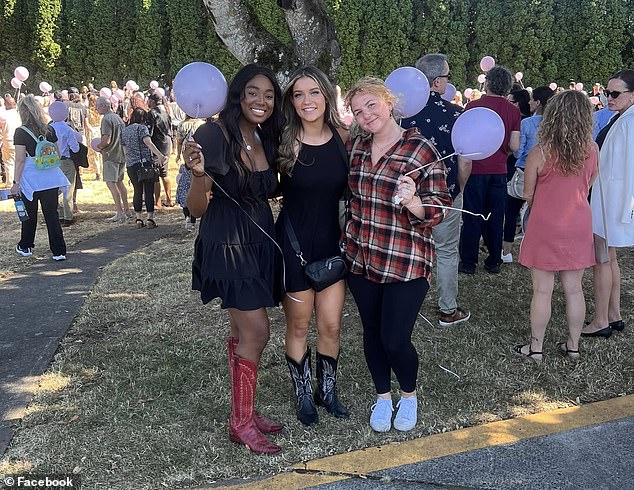 Pictured: Lovea and friends at Seidel's celebration of life on July 14.