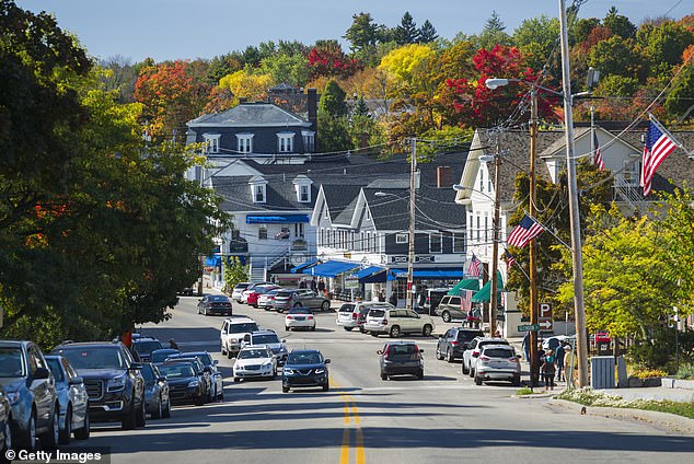 New Hampshire has the calmest drivers in the United States, with aggressive and careless driving conditions causing 14.6 percent of accidents. Pictured: Quiet roads in New Hampshire