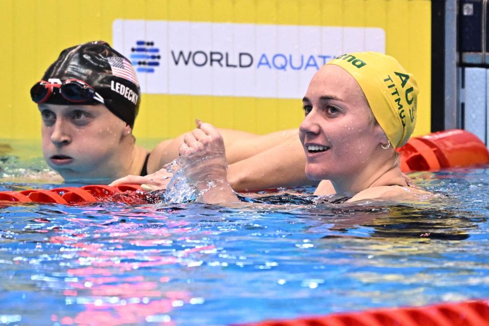 Katie Ledecky and Ariarne Titmus