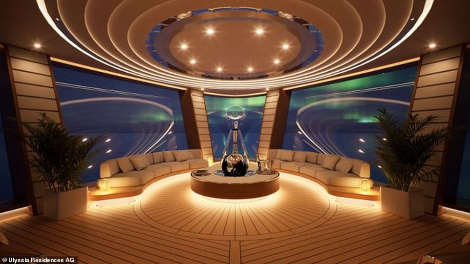 Panoramic views provide excellent views of underwater life for residents living aboard the superyacht.