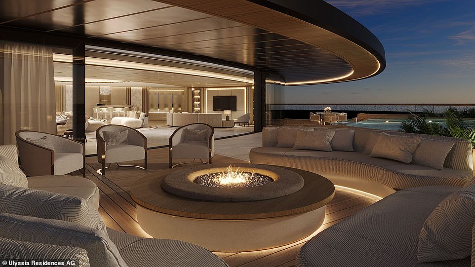 The yacht features hundreds of custom rooms and 22 guest rooms to accommodate friends, teachers and experts on board.