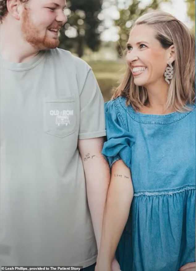 Mrs Phillips, pictured with her son, is in stable condition, although 