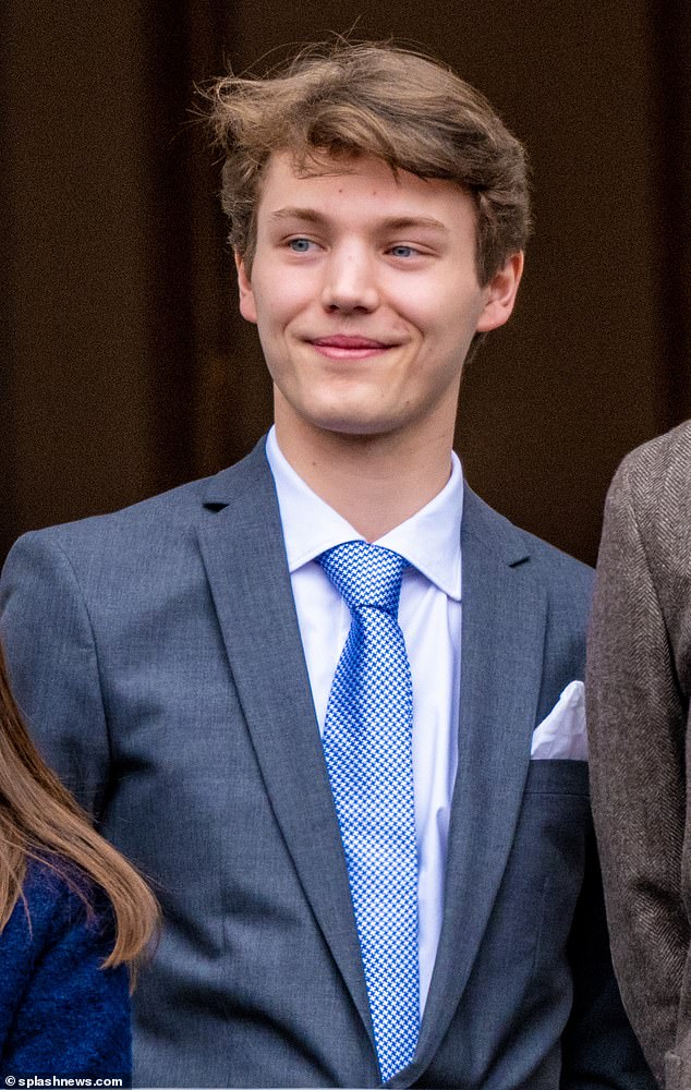 Felix is ​​pictured during Queen Margrethe's 83rd birthday celebrations in Copenhagen