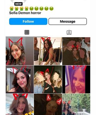 Vicious trolls have also edited devil horns.