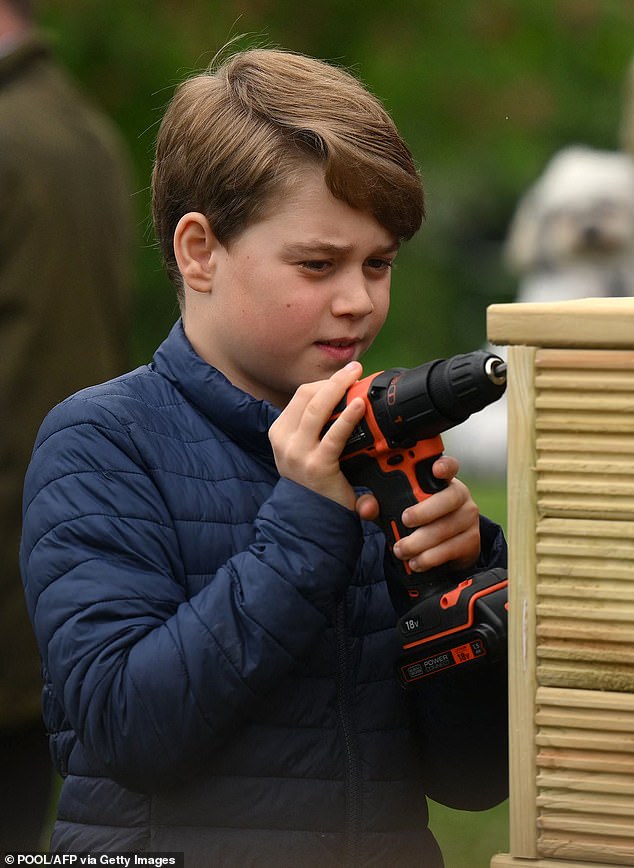 George repairs the woodwork at Upton Scouts' third hut in Slough during Big Help Out 2023. The whole Wales family were on hand to help renovate and improve the building.