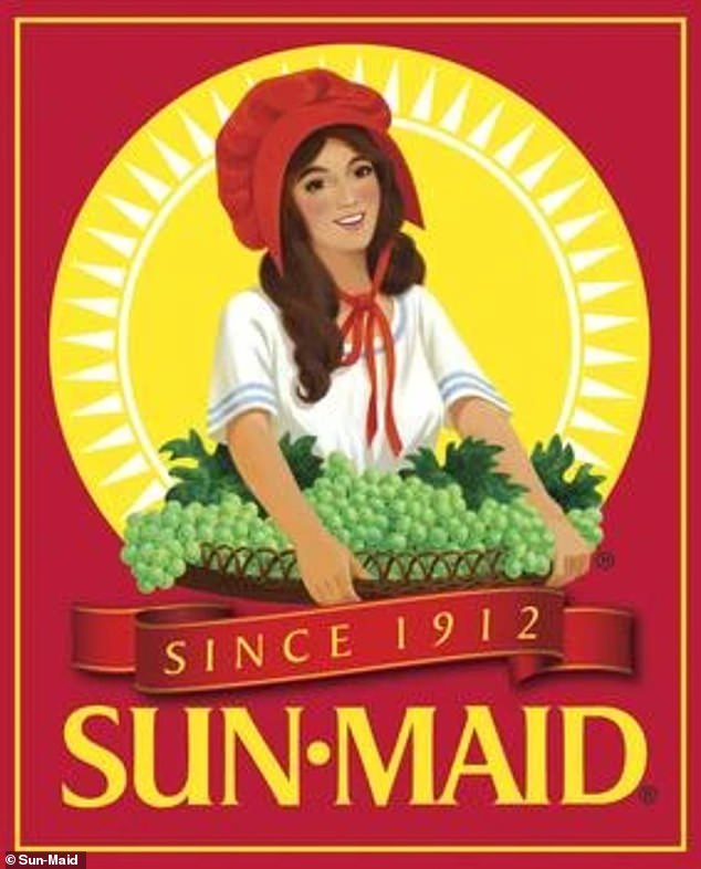 Sun-Maid is known for its raisins and dried fruits, and its logo, which features a smiling woman in a bright red bonnet, is based on a real girl.