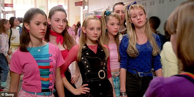 The star appeared as one of the Six Chicks alongside fellow future star Ashley Benson (to Brie's left) in the 2004 film 13 Going On 30, starring Jennifer Garner.