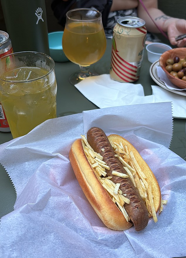 It may be the saddest looking hot dog in existence, however, this meat substitute tasted more like the real thing, possibly because hot dogs are an amalgamation of 