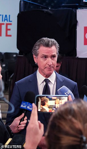 California Governor Gavin Newsom was present at the debate in Atlanta, Georgia, on Thursday, June 27, to support Biden in the press room.