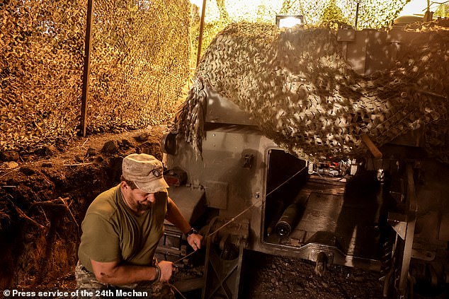 A Ukrainian serviceman from the 24th Mechanized Brigade fires a 155mm M-109 'Paladin' howitzer towards a Russian position on the front line near Chasiv Yar, Donetsk region, July 20.