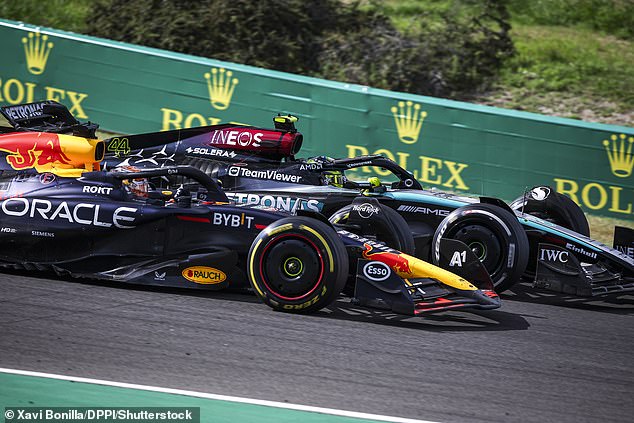 Max Verstappen (left) and Lewis Hamilton (right) collided towards the end of Sunday's race.