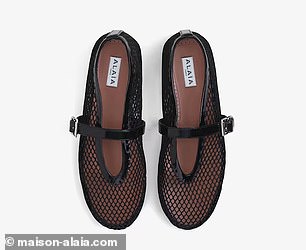 Alaia fishnet ballet flats retail for $1,150, Dakota Johnson and Dua Lipa are fans of these trendy shoes