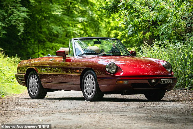 The Alfa Romeo convertible pictured today is on sale for £30,000