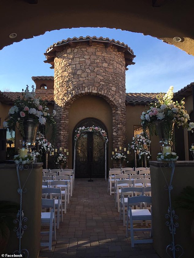 The entrepreneurial couple changed course in 2017 and decided to start another business: San Tan Mountain Weddings & Events, and used their new 4,300-square-foot mansion in Gilbert, Arizona, to rent out weddings and other events (pictured).