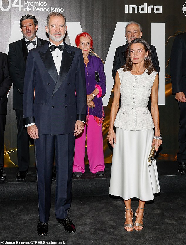 King Felipe, 56, and his wife looked every bit the stylish royal couple as they dressed in their finest to attend the awards ceremony.