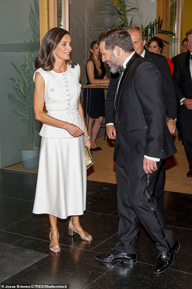 The Spanish queen looked radiant as she met with other attendees at the awards ceremony, which recognises impactful initiatives in science