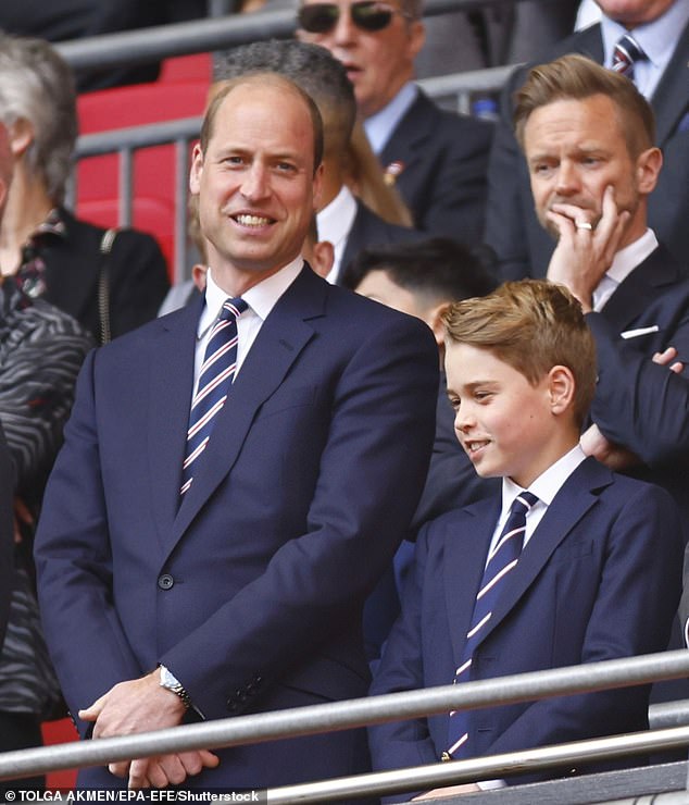 Prince George, who was born at St Mary's Hospital in Paddington, London, in 2013, celebrates his 11th birthday today (seen with William at the FA Cup final, 2024)