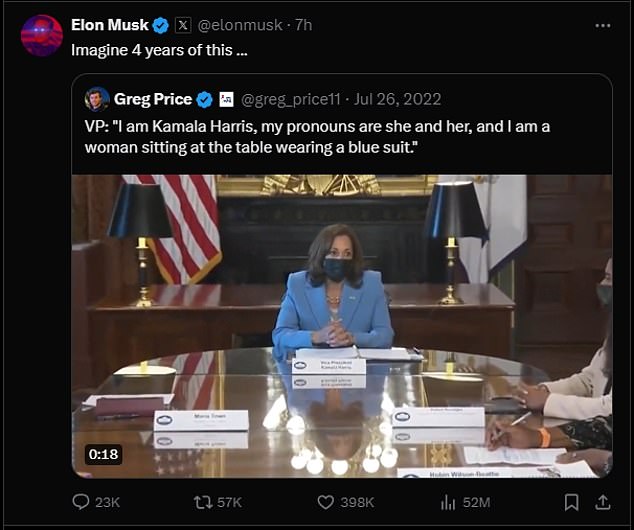 Musk's tweet included the 2022 video