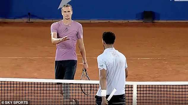 Zverev and Fils exchanged an extremely cold handshake at the net at the end of the match.