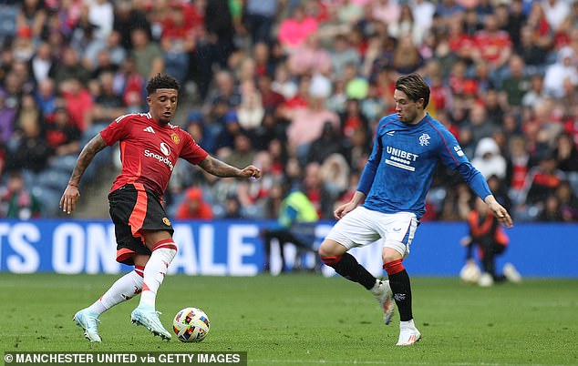 The winger made his first appearance for United in almost a year when he played against Rangers.