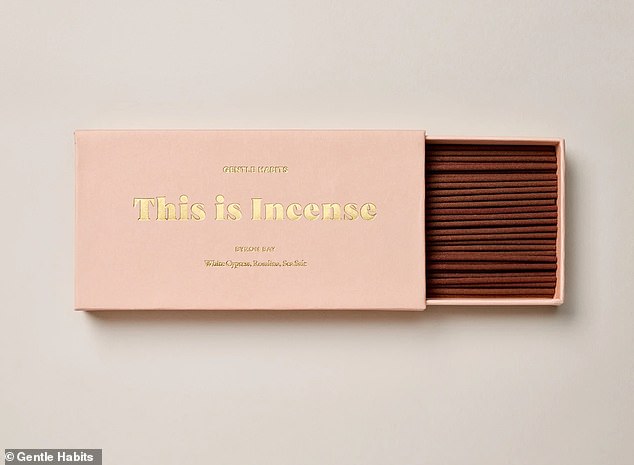 She showed off two boxes of the brand's incense, including the Byron Bay scent (pictured), valued at $45 each, and said she loves it because she would always rather be in Byron Bay.