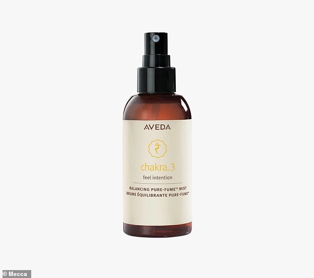 The 44-year-old always keeps Aveda's Chakra 3 Balancing Pure-Fume Mist on hand for 