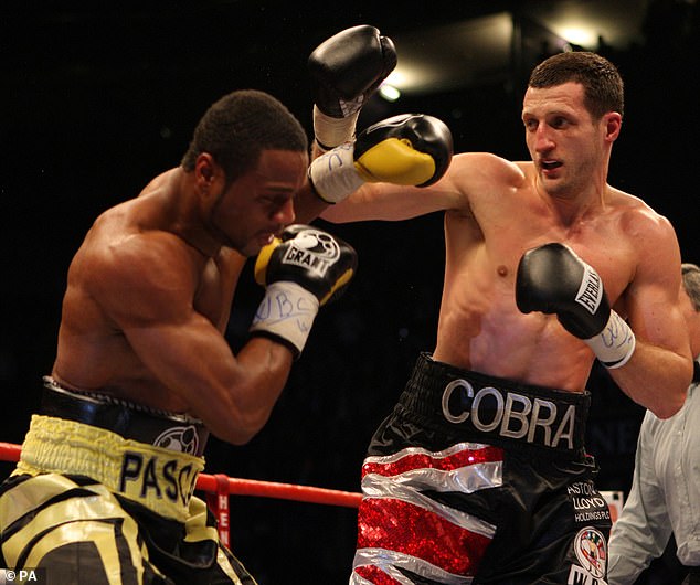 Froch pictured during a fight with Jean Pascal in December 2008. Joshua asked the 47-year-old boxer if he felt the victory was 