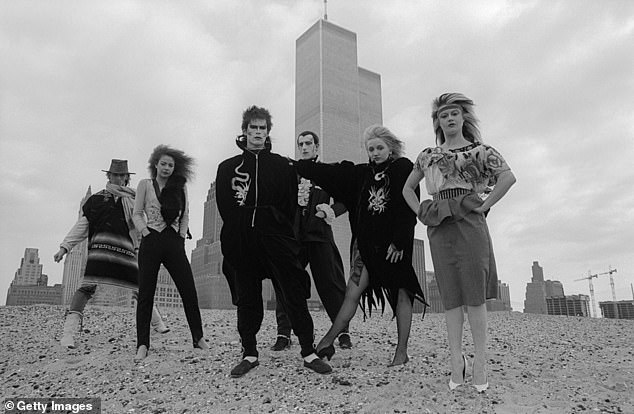 British performance and fashion group Shock on the sands of Battery Park Beach in 1981