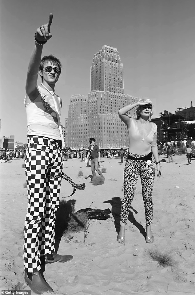 Musicians Avis Davis (left) and Joy Ryder on the beach during one of the No Nukes: MUSE (Musicians United for Safe Energy) concerts in 1979