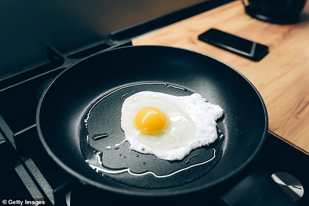 Experts recommend always heating nonstick pans with butter, oil or water to avoid overheating them and breaking down the chemicals in the coating.