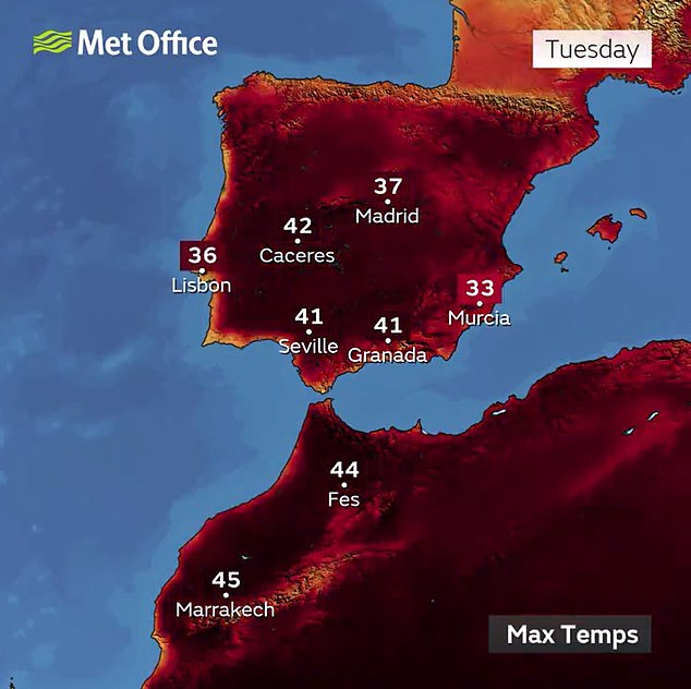 Temperatures exceed 40ºC this week in Spain, Portugal and Morocco