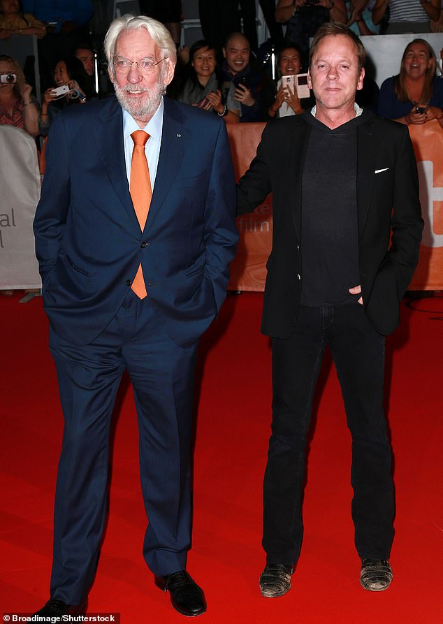 The veteran Canadian actor's death from a long illness at the age of 88 was announced by his movie star son Kiefer Sutherland last month (pictured with Kiefer in 2015).