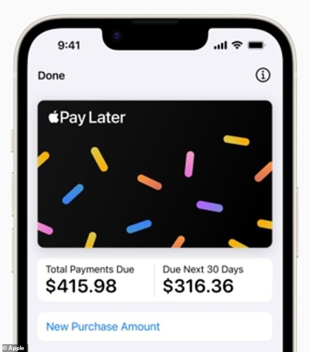 Apple Pay Later lets shoppers split a purchase made through Apple Pay on an iPhone or iPad into four equal payments over six weeks