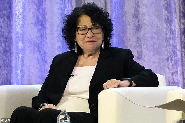 Sotomayor, pictured here, has been asked to resign so as not to follow in the footsteps of liberal Ruth Bade Ginsburg, who died while serving at the age of 87 in 2020.