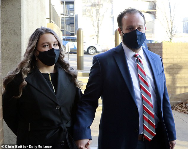 He sought to have his guilty verdict overturned, but the U.S. Supreme Court rejected his request last month. He is seen at his trial with his wife in 2021.