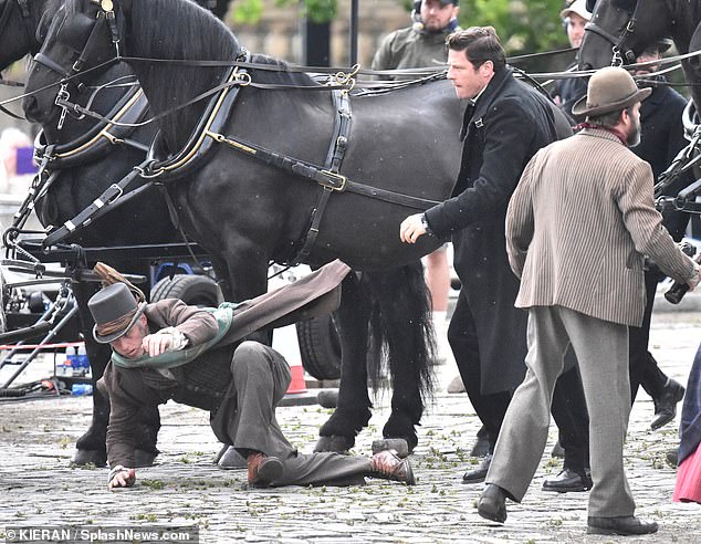 James knocked down a character during a fight scene.