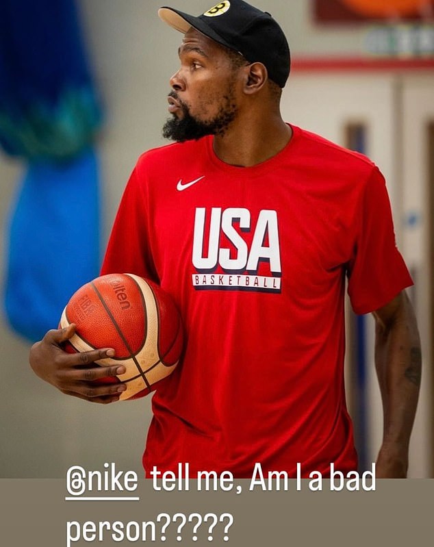 Durant was not happy about being left out of a recent Nike advertisement and posted the admission on social media.