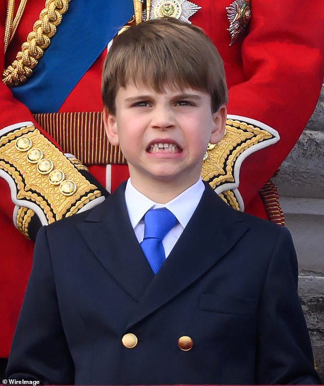 The Prince and Princess of Wales' youngest son, six-year-old Prince Louis, donned a suit for Trooping the Colour in June.