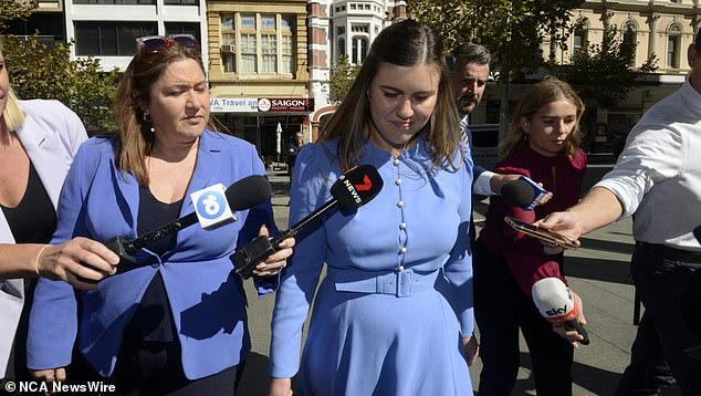 Brittany Higgins (pictured) claimed in her defence that Senator Reynolds leaked private government emails about her compensation to the media.