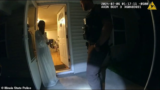 A deputy's body camera shows Sangamon County Sheriff's Deputy Sean Grayson at Sonya Massey's door on July 6 after she called them to report a prowler.