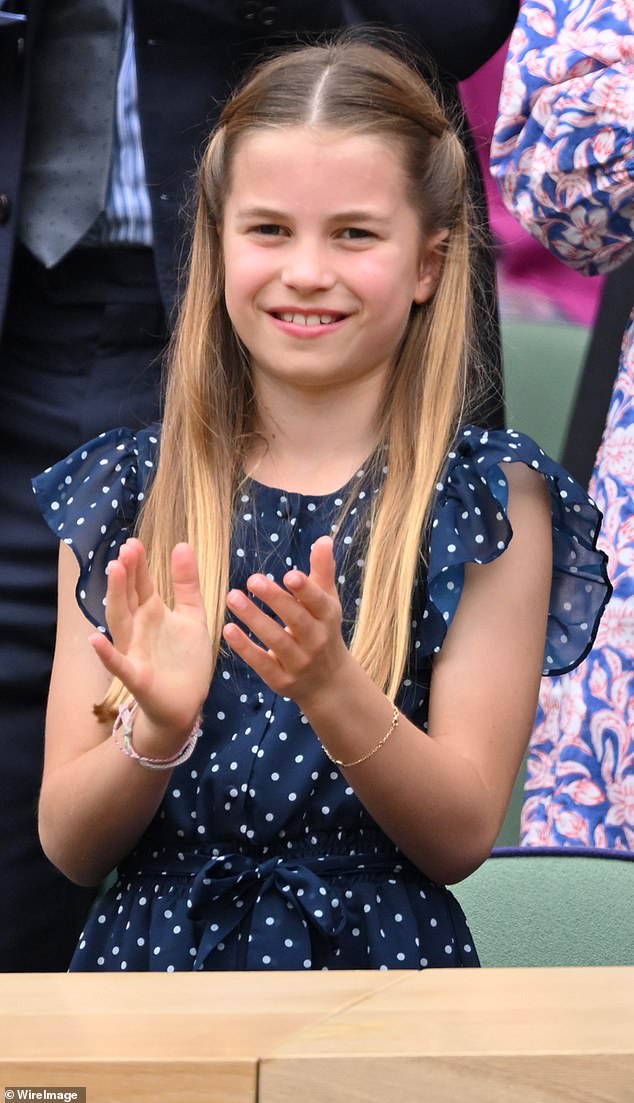 When Princess Charlotte attended the Wimbledon men's final, she also wore bracelets that looked very similar to the one Prince George was wearing in his birthday portrait.