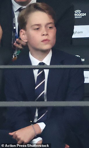 Meanwhile, the young prince was spotted wearing one during a Euro Cup match.