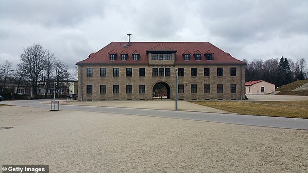 View of the Flossenburg concentration camp memorial today. The picture shows the prisoners' entrance to the camp.