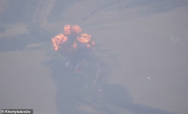 A look at the moment the plane hits the ground and explodes.